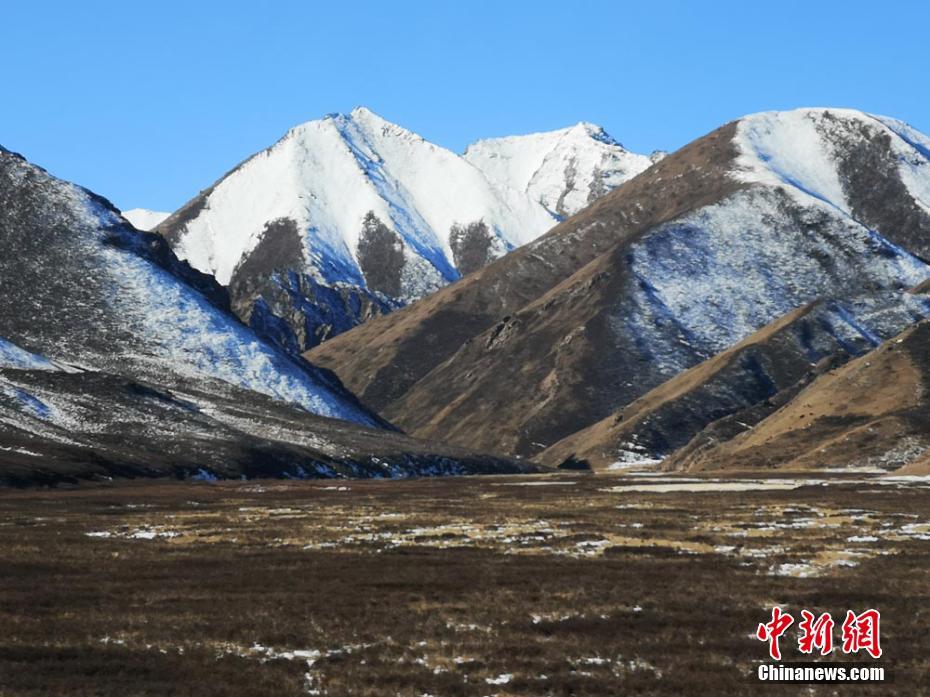 白い雪に覆われた甘粛省張掖市の山丹軍馬場（撮影?呉學珍）。 