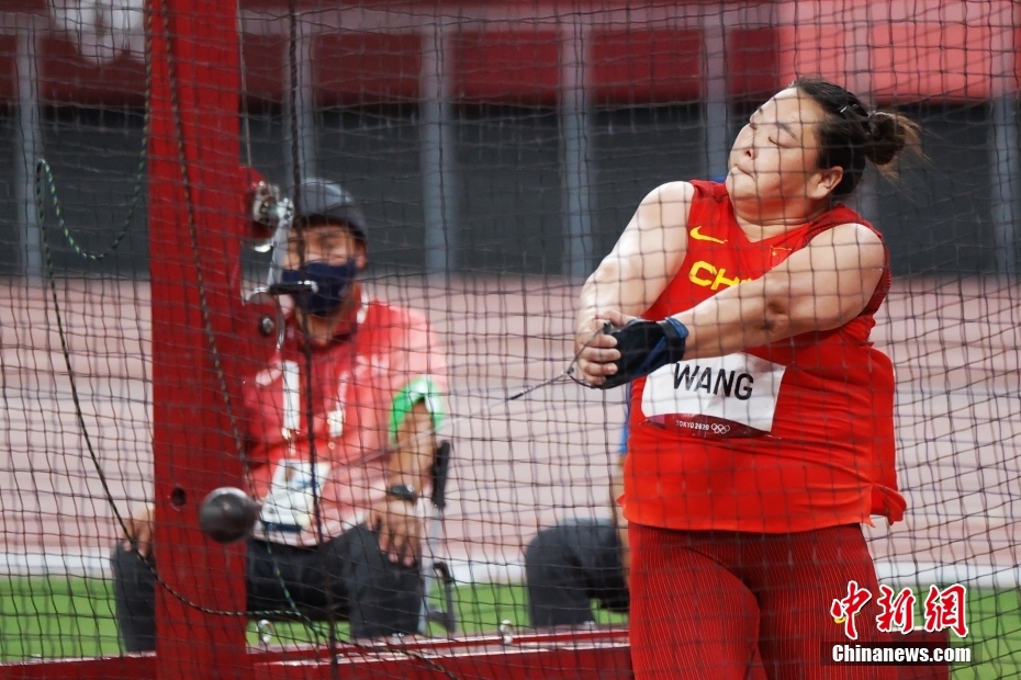 試合中の王崢選手（撮影?韓海丹）。