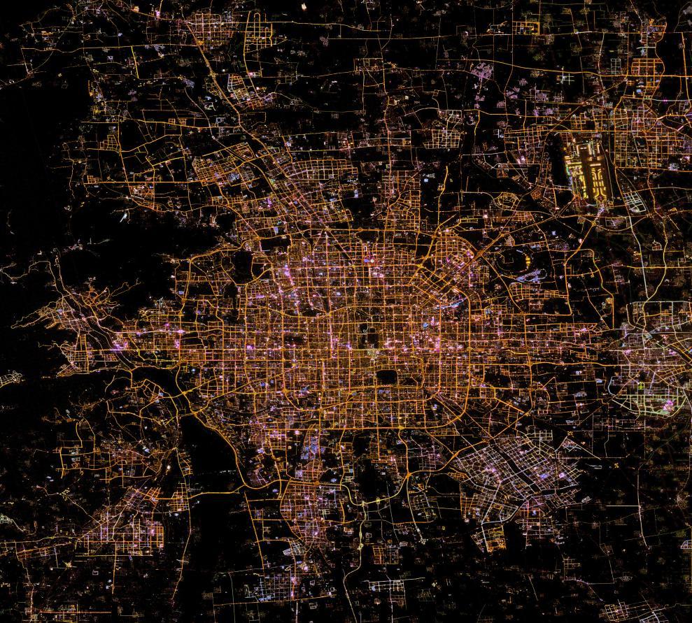 北京の微光畫像（畫像提供は持続可能な開発のビッグデータ國際研究センター）